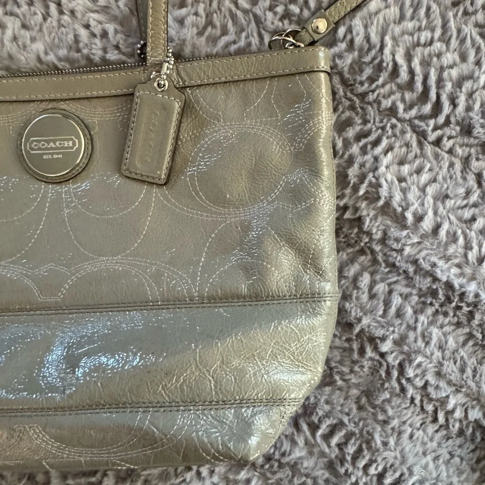 COACH Y2K Grey Leather Tote